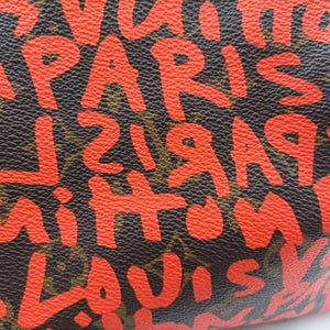 Pre-owned Louis Vuitton Speedy 30 Brown×ORANGE Monogram Graffiti M93705 handbag | stylenewstar