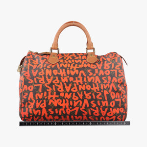 Pre-owned Louis Vuitton Speedy 30 Brown×ORANGE Monogram Graffiti M93705 handbag | stylenewstar