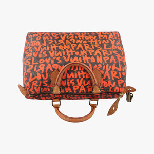 Pre-owned Louis Vuitton Speedy 30 Brown×ORANGE Monogram Graffiti M93705 handbag | stylenewstar