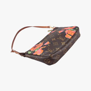 Pre-owned Louis Vuitton Pochette Accessoires brown×multi Monogram Rose Canvas M48615 handbag | stylenewstar