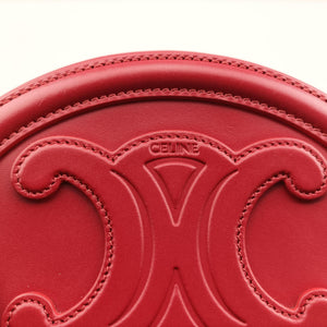 Pre-owned Celine Oval Purse Cuir Triomphe Red Leather crossbodybag | stylenewstar