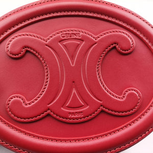 Pre-owned Celine Oval Purse Cuir Triomphe Red Leather crossbodybag | stylenewstar