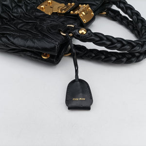 Pre-owned Miu Miu Matelasse Black Leather shoulderbag | stylenewstar