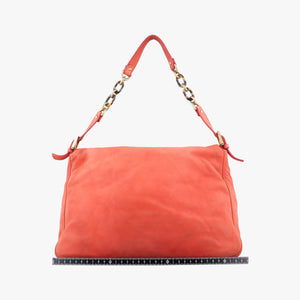 Pre-owned Fendi Mamma Baguette Orange Leather 8BR638 shoulderbag | stylenewstar