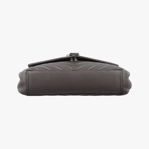 Pre-owned Yves Saint Laurent COLLEGE Grey Leather 428056 shoulderbag | stylenewstar