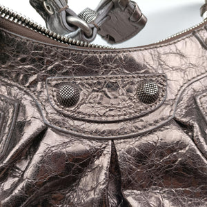 Pre-owned Balenciaga Le Cagole Silver lambskin shoulderbag | stylenewstar