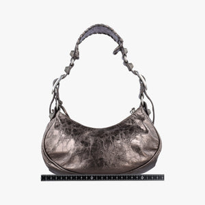 Pre-owned Balenciaga Le Cagole Silver lambskin shoulderbag | stylenewstar