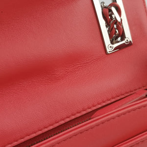 Pre-owned Fendi Be Baguette Red Leather 8BR677 shoulderbag | stylenewstar