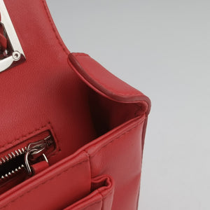 Pre-owned Fendi Be Baguette Red Leather 8BR677 shoulderbag | stylenewstar