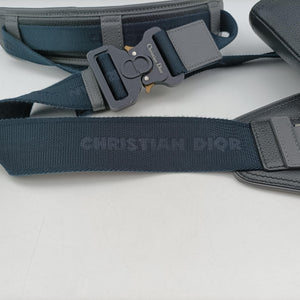 Pre-owned Christian Dior Saddle Black × Gray Nylon x Leather bum bag/waist bag | stylenewstar