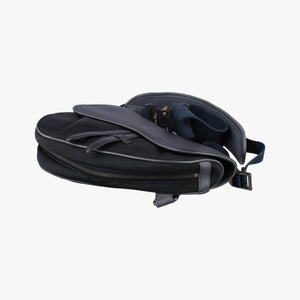 Pre-owned Christian Dior Saddle Black × Gray Nylon x Leather bum bag/waist bag | stylenewstar