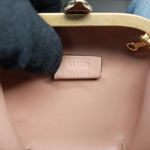 Pre-owned Gucci Broadway Metallic Brocade Blue Fabric 453575 shoulderbag | stylenewstar