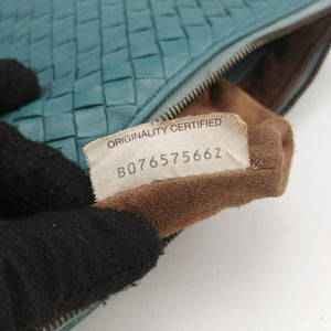 Pre-owned Bottega Veneta Intrecciato Blue lambskin shoulderbag | stylenewstar