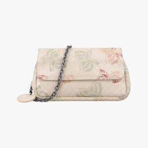 Pre-owned Bottega Veneta Intrecciato butterfly White x Multicolour lambskin shoulderbag | stylenewstar
