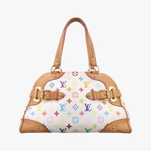 Vintage Louis Vuitton CLAUDIA white Monogram Multicolor M40193 handbag | stylenewstar