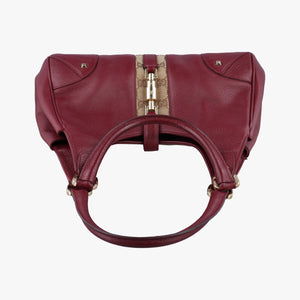 Pre-owned Gucci New Jackie Burgundy Leather×canvas 124407 shoulderbag | stylenewstar