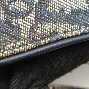 Pre-owned Christian Dior Saddle Navy Jacquard shoulderbag | stylenewstar