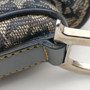 Pre-owned Christian Dior Saddle Navy Jacquard shoulderbag | stylenewstar