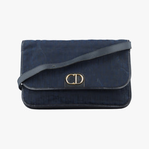 Pre-owned Christian Dior Trotter Navy Canvas shoulderbag | stylenewstar