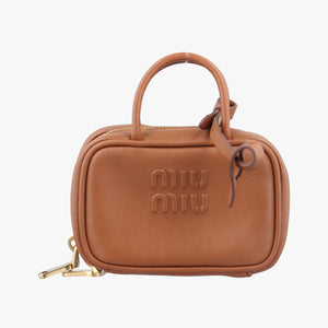 Pre-owned Miu Miu Beau Micro Brown Leather handbag | stylenewstar