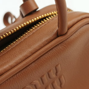 Pre-owned Miu Miu Beau Micro Brown Leather handbag | stylenewstar