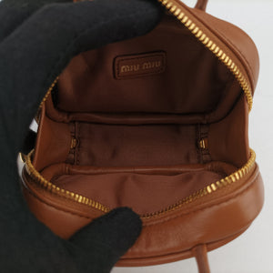 Pre-owned Miu Miu Beau Micro Brown Leather handbag | stylenewstar