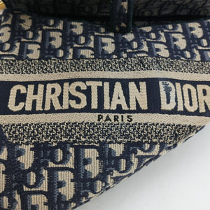Pre-owned Christian Dior Saddle Navy Jacquard shoulderbag | stylenewstar