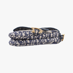 Pre-owned Christian Dior Saddle Navy Jacquard shoulderbag | stylenewstar