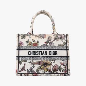 Pre-owned Christian Dior Book Tote White x Multicolour Jacquard handbag | stylenewstar