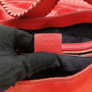 Pre-owned Gucci new jackie Red Leather 219704 shoulderbag | stylenewstar