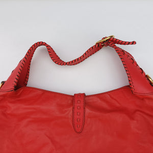 Pre-owned Gucci new jackie Red Leather 219704 shoulderbag | stylenewstar