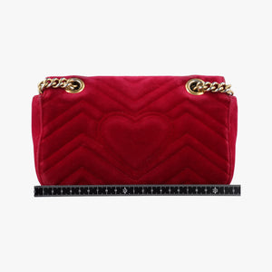 Secondhand Gucci GG Marmont Red velour 446744 shoulderbag | stylenewstar