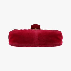 Secondhand Gucci GG Marmont Red velour 446744 shoulderbag | stylenewstar