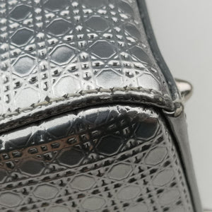Pre-owned Christian Dior Lady Dior Silver Patent shoulderbag | stylenewstar
