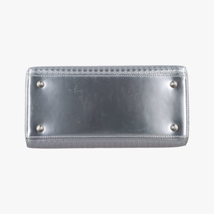 Pre-owned Christian Dior Lady Dior Silver Patent shoulderbag | stylenewstar
