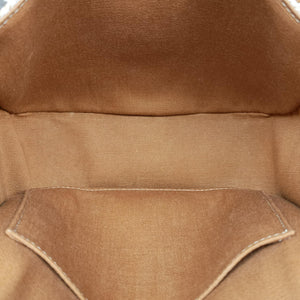 Pre-owned Celine FOLCO Triomphe White×brown PVC coated canvas shoulderbag | stylenewstar