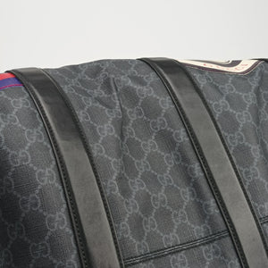 Pre-owned Gucci GG Supreme Carry-On Duffel Black x Multicolour PVC coated canvas×Leather 474131 handbag | stylenewstar