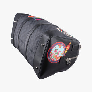 Pre-owned Gucci GG Supreme Carry-On Duffel Black x Multicolour PVC coated canvas×Leather 474131 handbag | stylenewstar