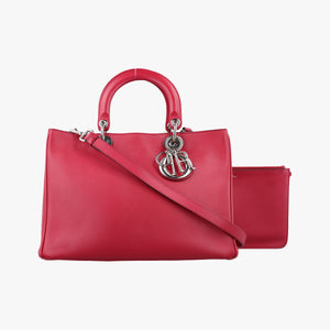 Pre-owned Christian Dior Diorissimo Red Leather shoulderbag | stylenewstar
