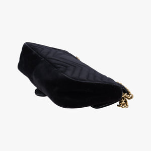 Pre-owned Gucci GG Marmont Black velour 443497 shoulderbag | stylenewstar