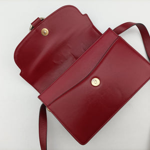 Pre-owned Gucci GG Ring GG Marmont Red Leather 589474 shoulderbag | stylenewstar