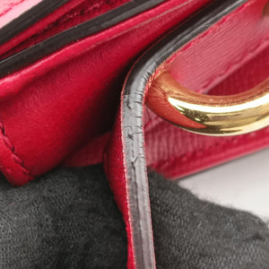 Pre-owned Gucci GG Ring GG Marmont Red Leather 589474 shoulderbag | stylenewstar
