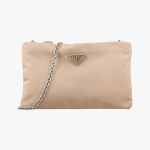 Pre-owned Prada Tessuto Pockt Camel nylon shoulderbag | stylenewstar