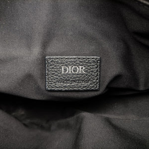 Pre-owned Christian Dior saddle Navy Jacquard×Leather bum bag/waist bag | stylenewstar