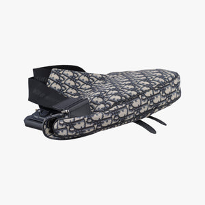 Pre-owned Christian Dior saddle Navy Jacquard×Leather bum bag/waist bag | stylenewstar