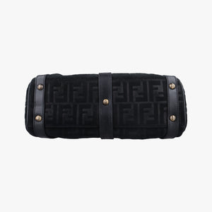 Pre-owned Fendi Zucca Borse Magic Black Suede × Leather 8BN143 handbag | stylenewstar