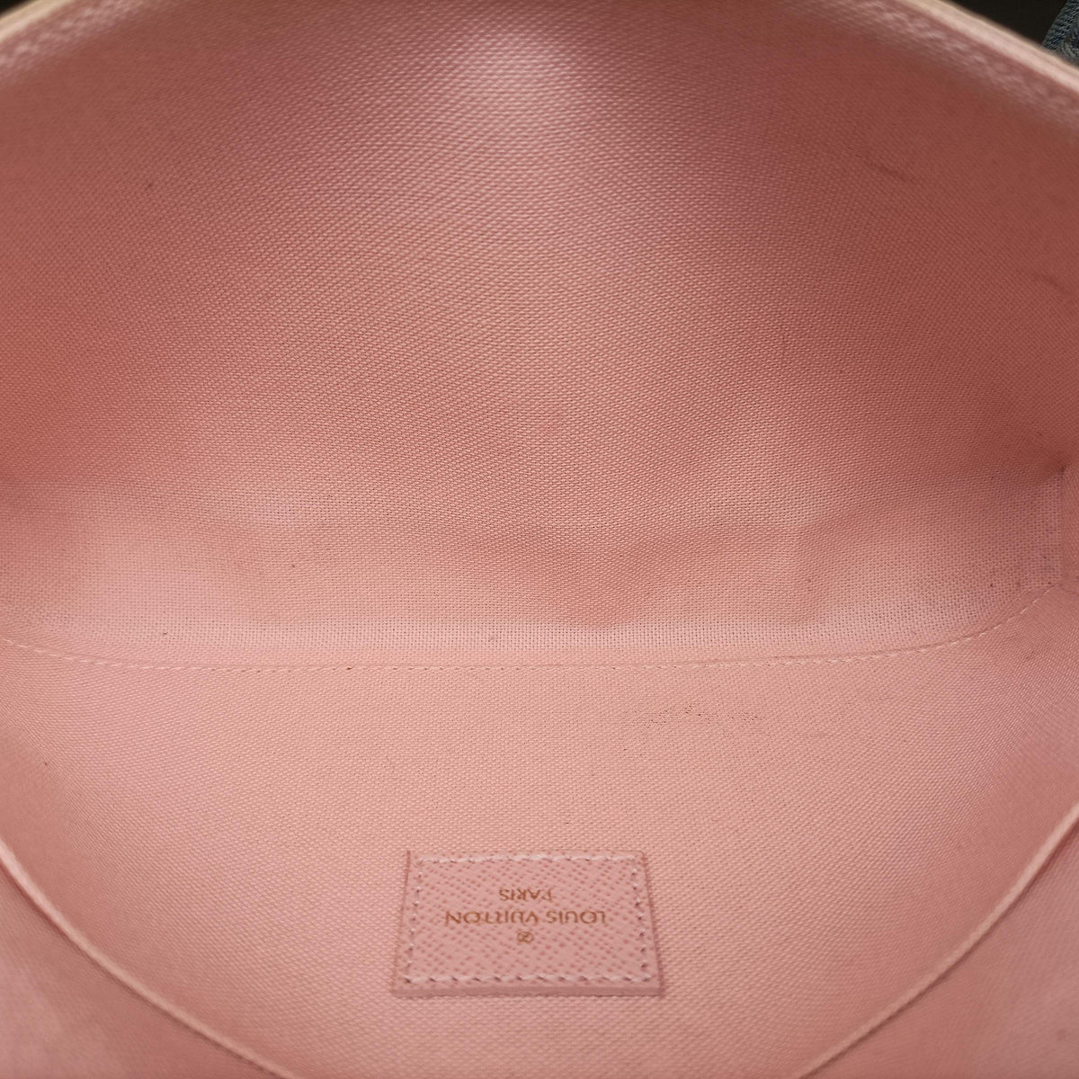 Pre-owned Louis Vuitton Pochette FeLICIE AZUR Damier Canvas N63106 shoulderbag | stylenewstar