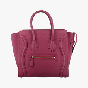 Pre-owned Celine Luggage Micro shopper Pink Leather  handbag | stylenewstar
