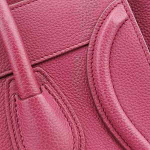 Pre-owned Celine Luggage Micro shopper Pink Leather  handbag | stylenewstar