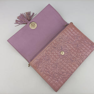 Pre-owned VERSACE Medusa quilted chain Pink Patent  shoulderbag | stylenewstar
